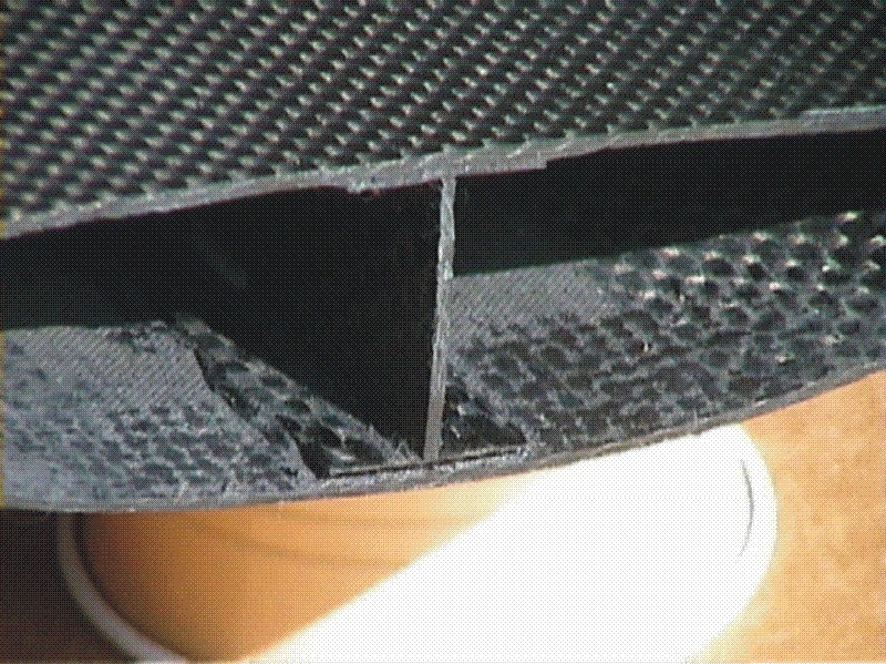 close up view of carbon fibre aerofoil section