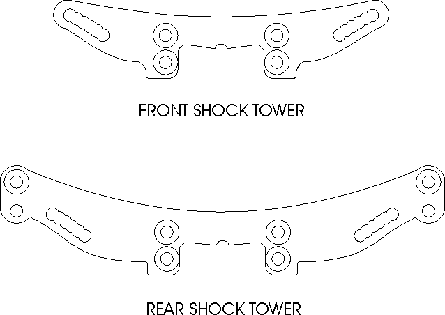Tamiya TRF418 low shock towers